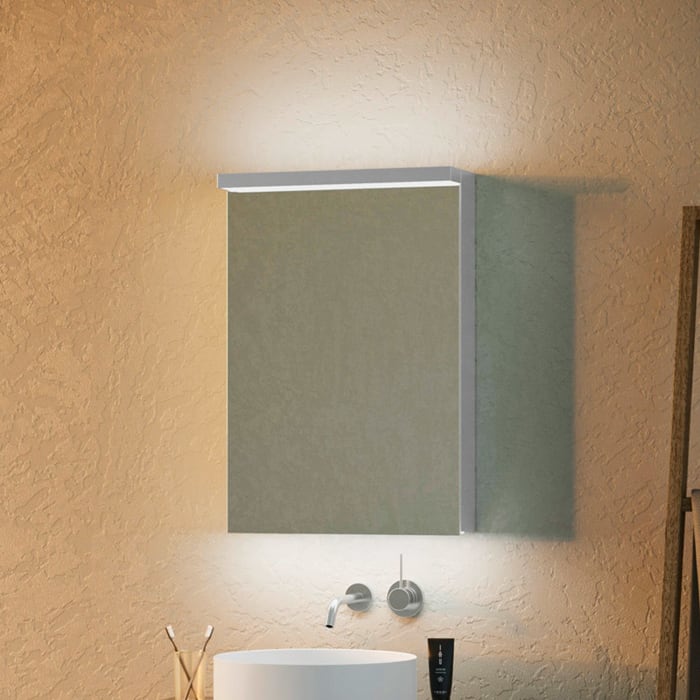 Schneider BORDO TW Spiegelschrank ALU1 50/1/TW/R 49,5 x 73,1 cm, Steckdose rechts, DE