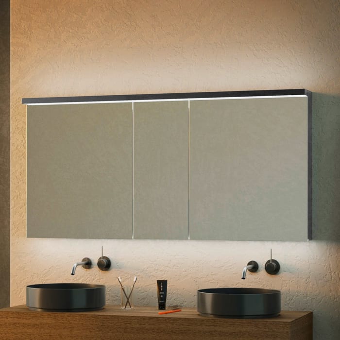 Schneider BORDO TW Spiegelschrank ALU1 150/3/GT/TW 149,5 x 73,1 cm, DE