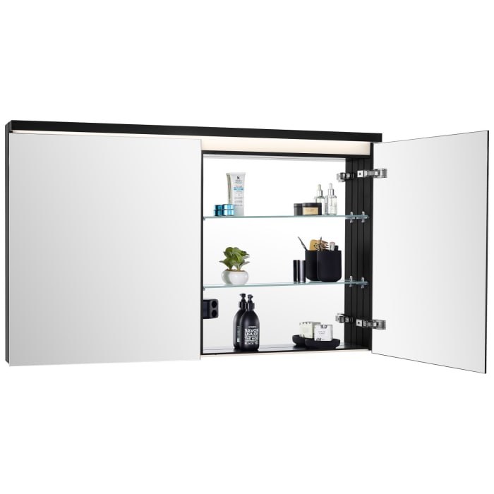 Schneider BORDO TW Spiegelschrank ALU1 130/2/TW 129,5 x 73,1 cm, DE