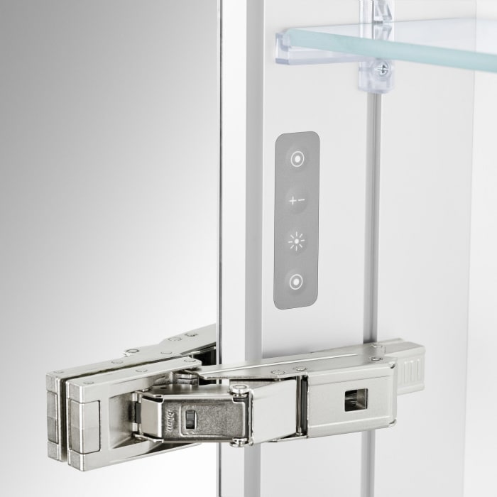 Schneider BORDO TW Spiegelschrank ALU1 60/2/TW/L 59,5 x 73,1 cm, Steckdose links, DE