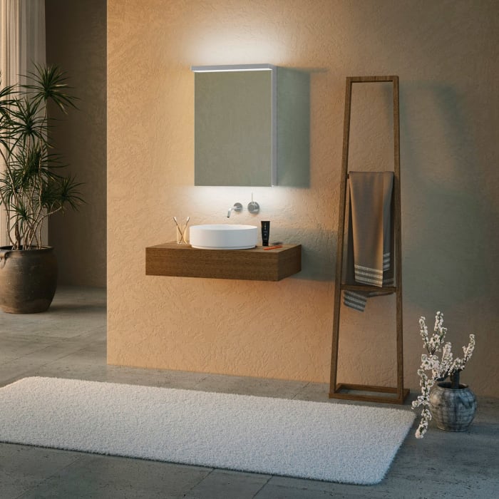 Schneider BORDO TW Spiegelschrank ALU1 50/1/TW/L 49,5 x 73,1 cm, Steckdose links, CH