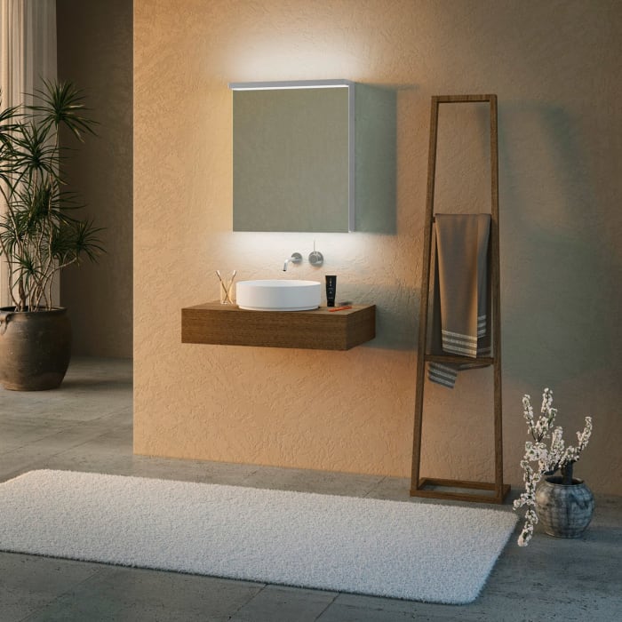 Schneider BORDO TW Spiegelschrank ALU1 60/1/TW/R 59,5 x 73,1 cm, Steckdose rechts, CH