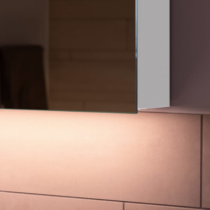 Schneider BORDO TW Spiegelschrank ALU1 60/2/TW/L 59,5 x 73,1 cm, Steckdose links, DE