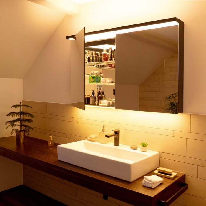 Schneider BORDO TW Spiegelschrank ALU1 130/2/TW 129,5 x 73,1 cm, CH