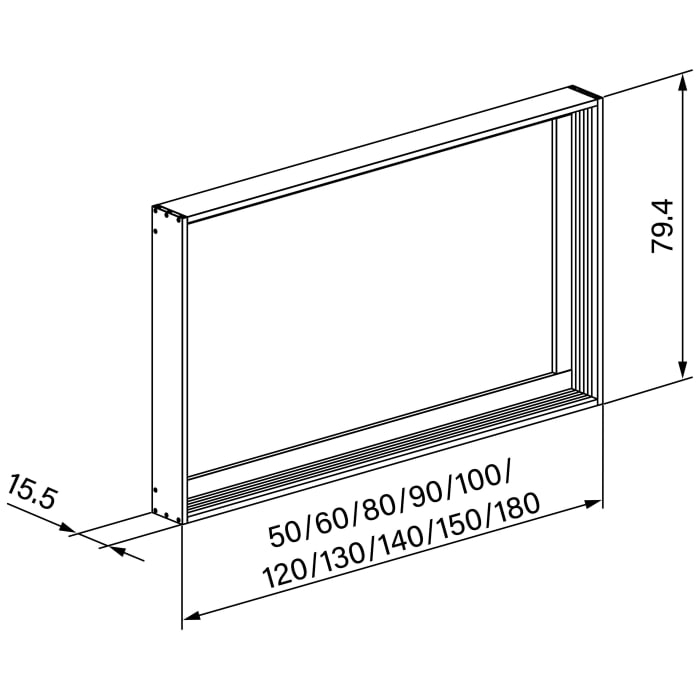 Schneider Einbaurahmen FILO ALS/R 120, 123 x 79,4 cm