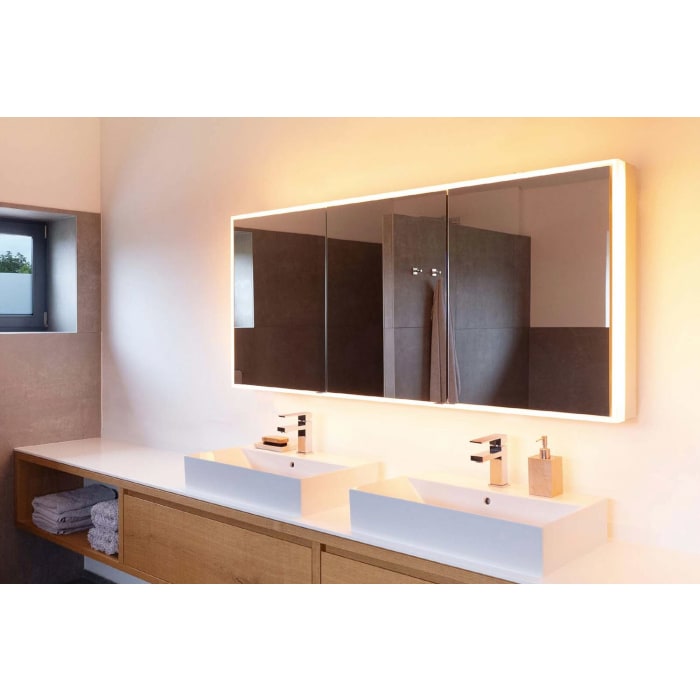 Schneider GLOW classic HCL Spiegelschrank PLU1 180/3/GT/HCL 182,5 x 73,1 cm mit 2 Steckdosen, CH