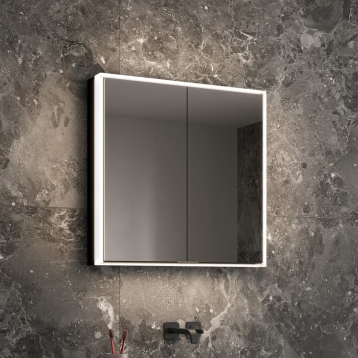 Schneider GLOW classic HCL Spiegelschrank PLU1 70/2/HCL 72,5 x 73,1 cm mit 2 Steckdosen, DE