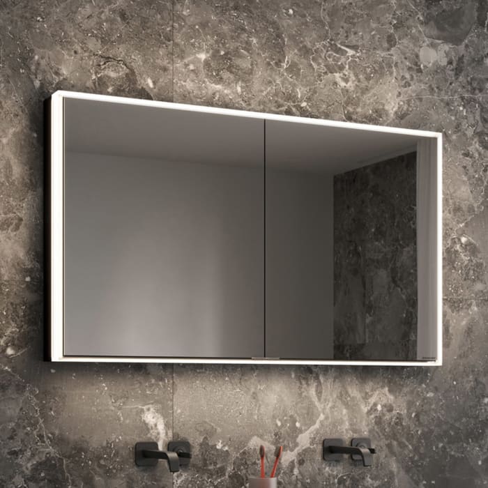 Schneider GLOW classic HCL Spiegelschrank PLU1 120/2/HCL 122,5 x 73,1 cm mit 2 Steckdosen, DE