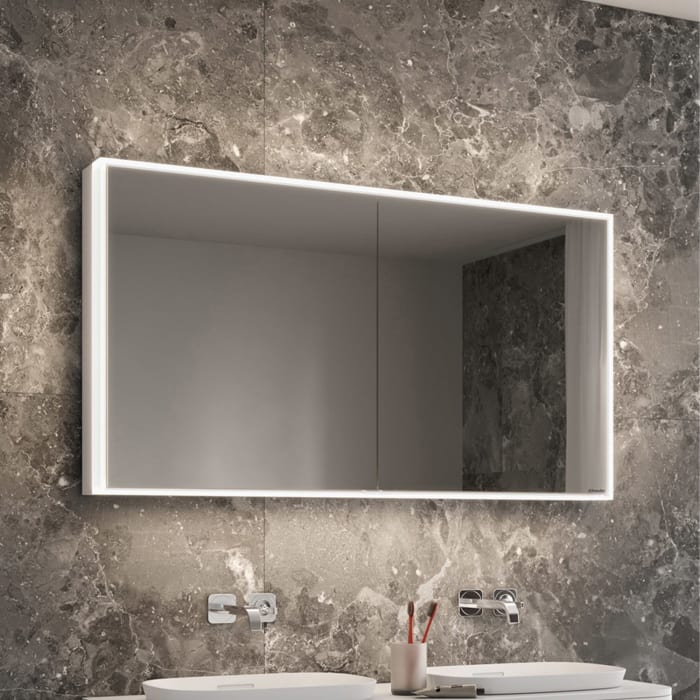 Schneider GLOW classic HCL Spiegelschrank PLU1 130/2/HCL 132,5 x 73,1 cm mit 2 Steckdosen, CH