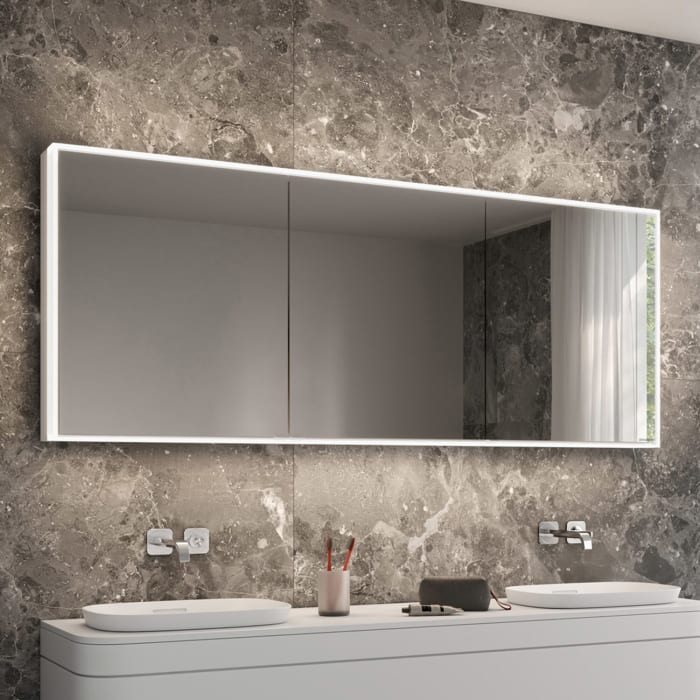 Schneider GLOW classic HCL Spiegelschrank PLU1 180/3/GT/HCL 182,5 x 73,1 cm mit 2 Steckdosen, CH