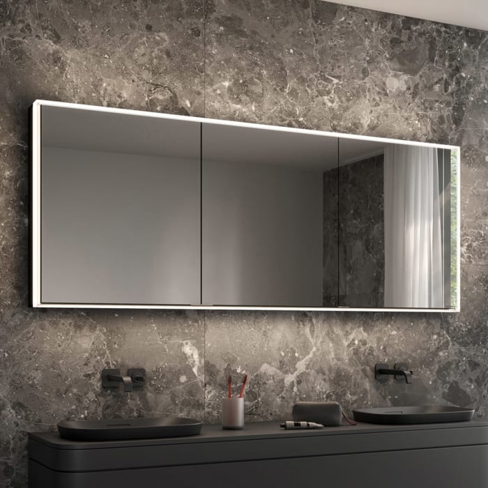 Schneider GLOW classic HCL Spiegelschrank PLU1 180/3/GT/HCL 182,5 x 73,1 cm mit 2 Steckdosen, DE