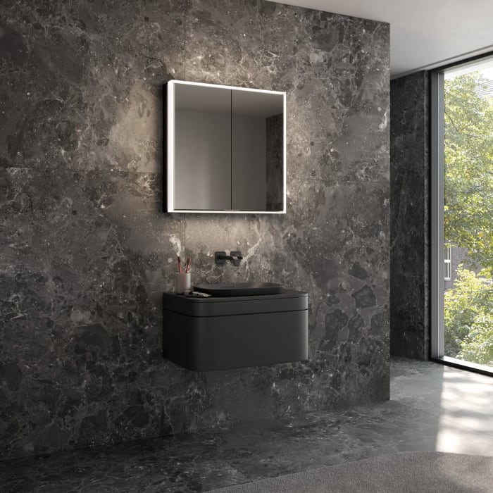 Schneider GLOW classic HCL Spiegelschrank PLU1 70/2/HCL 72,5 x 73,1 cm mit 2 Steckdosen, CH