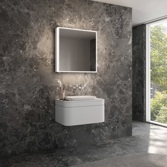 Schneider GLOW classic HCL Spiegelschrank PLU1 70/2/HCL 72,5 x 73,1 cm mit 2 Steckdosen, DE