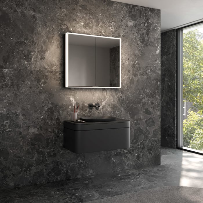 Schneider GLOW classic HCL Spiegelschrank PLU1 80/2/HCL 82,5 x 73,1 cm mit 2 Steckdosen, DE