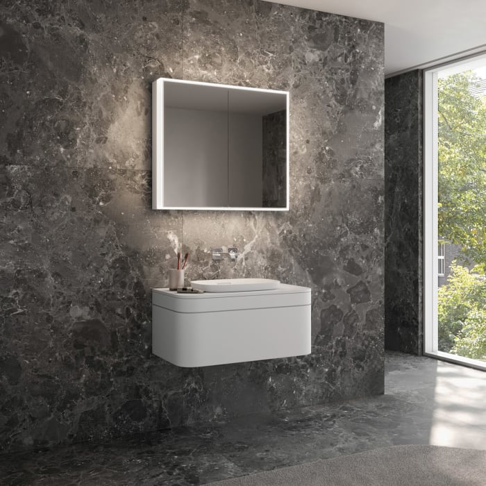 Schneider GLOW classic HCL Spiegelschrank PLU1 80/2/HCL 82,5 x 73,1 cm mit 2 Steckdosen, DE