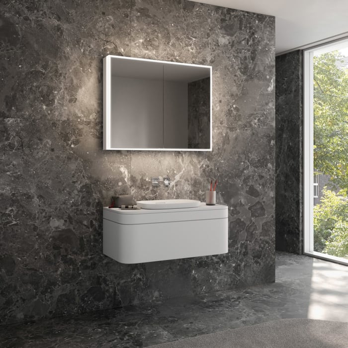 Schneider GLOW classic HCL Spiegelschrank PLU1 90/2/HCL 92,5 x 73,1 cm mit 2 Steckdosen, DE