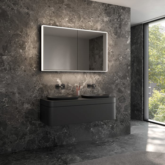 Schneider GLOW classic HCL Spiegelschrank PLU1 120/2/HCL 122,5 x 73,1 cm mit 2 Steckdosen, CH