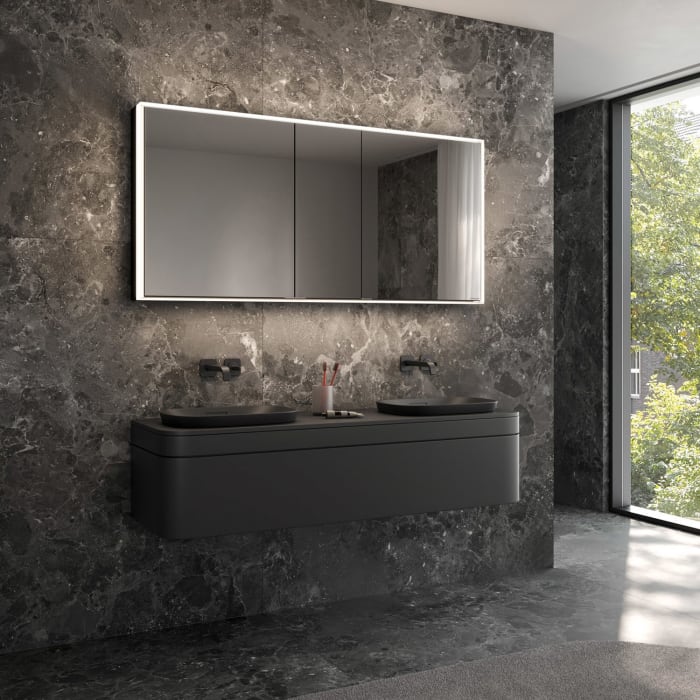 Schneider GLOW classic HCL Spiegelschrank PLU1 150/3/HCL 152,5 x 73,1 cm mit 2 Steckdosen, DE