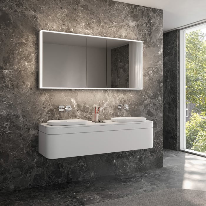 Schneider GLOW classic HCL Spiegelschrank PLU1 150/3/HCL 152,5 x 73,1 cm mit 2 Steckdosen, DE