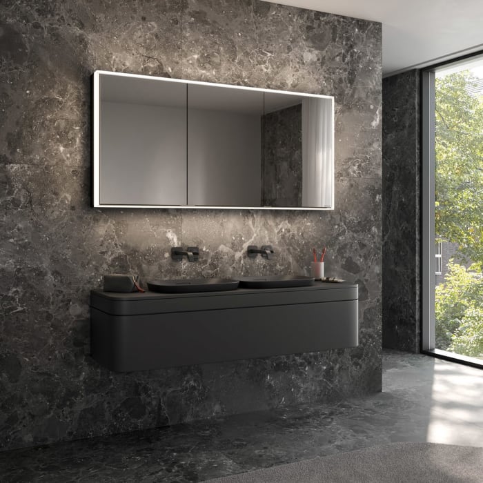 Schneider GLOW classic HCL Spiegelschrank PLU1 150/3/GT/HCL 152,5 x 73,1 cm mit 2 Steckdosen, DE