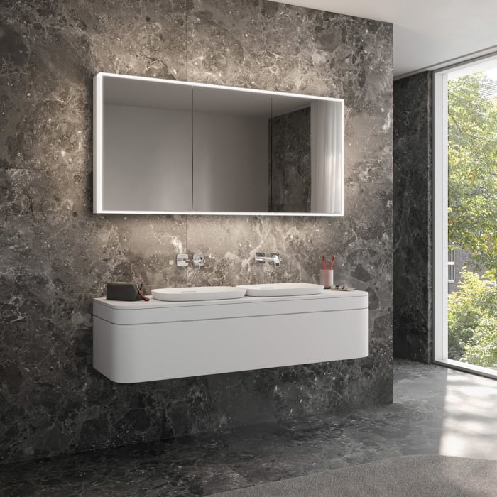 Schneider GLOW classic HCL Spiegelschrank PLU1 150/3/GT/HCL 152,5 x 73,1 cm mit 2 Steckdosen, DE