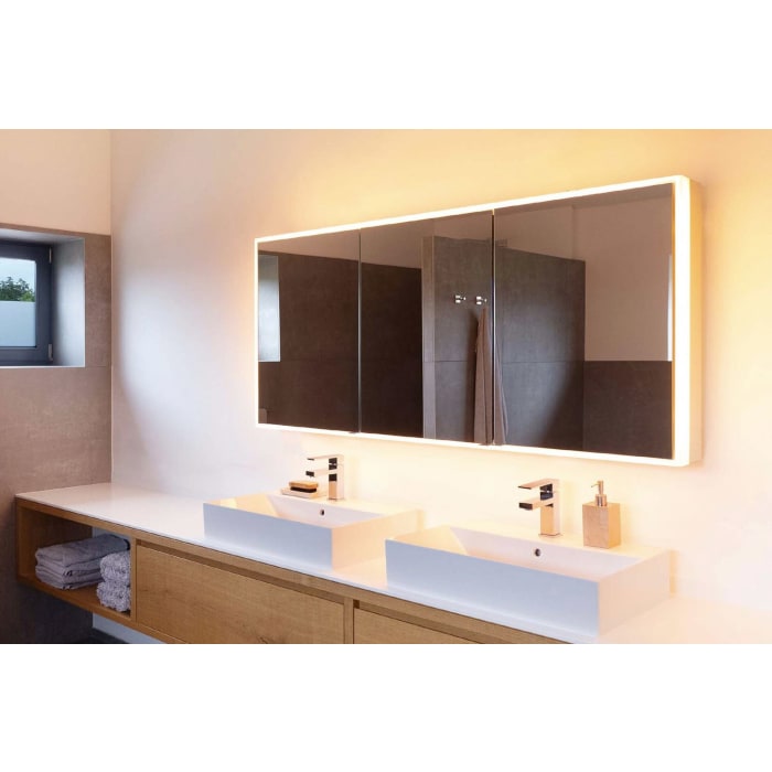 Schneider GLOW classic HCL Spiegelschrank PLU1 150/3/GT/HCL 152,5 x 73,1 cm mit 2 Steckdosen, CH