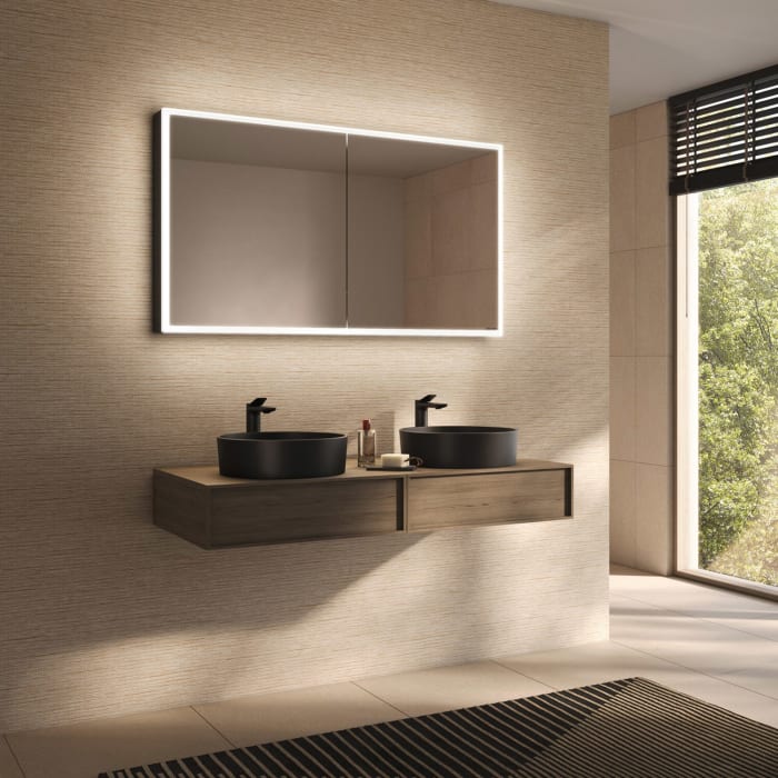 Schneider GLOW D2W Spiegelschrank GLO1 130/2/D2W 131,3 x 73,6 cm, 2-türig, DE