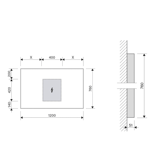 Schneider GLOW HCL Lichtspiegel A/SP 120/HCL/Sound 120 x 76 cm mit Soundsystem, LED Beleuchtung und Tageszeitsteuerung