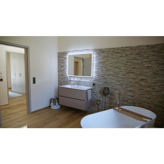 Schneider GLOW HCL Lichtspiegel A/SP 90/HCL/Sound 90 x 76 cm mit Soundsystem, LED Beleuchtung und Tageszeitsteuerung