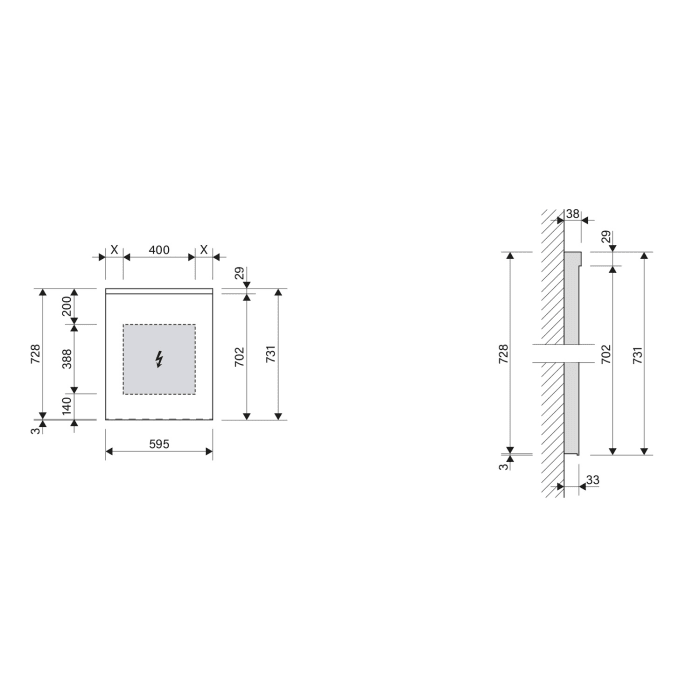 Schneider LOW plus LED Lichtspiegel DLC1/SP 60/LED 59,5 x 73,1 cm, 3000 K
