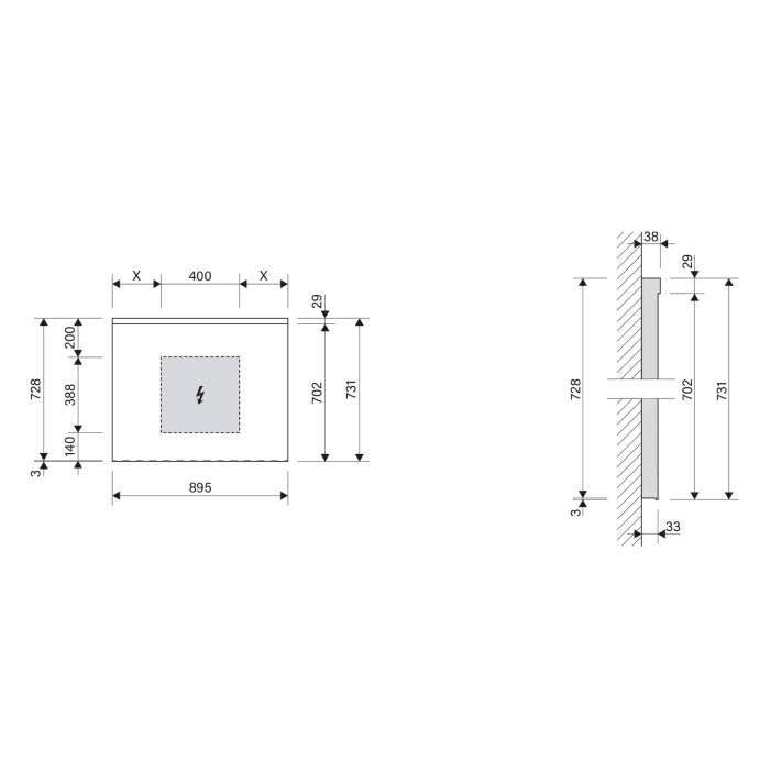 Schneider LOW plus LED Lichtspiegel DLC1/SP 90/LED 89,5 x 73,1 cm, 4000 K