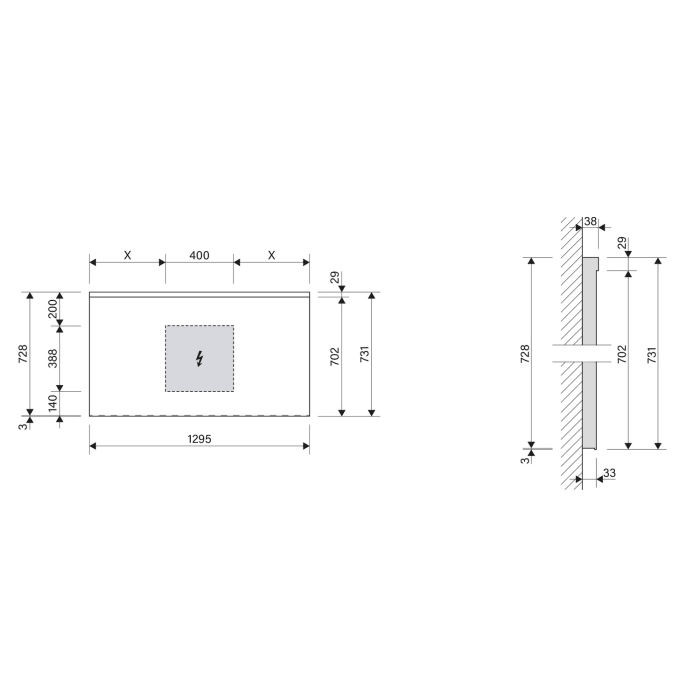 Schneider LOW plus LED Lichtspiegel DLC1/SP 130/LED 129,5 x 73,1 cm, 4000 K