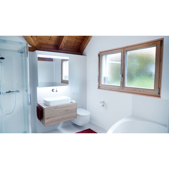 Schneider LOW plus LED Spiegelschrank LOP 60/2/LED/R 59,5 x 74,7 cm, 3000 K, Doppelsteckdose rechts, CH