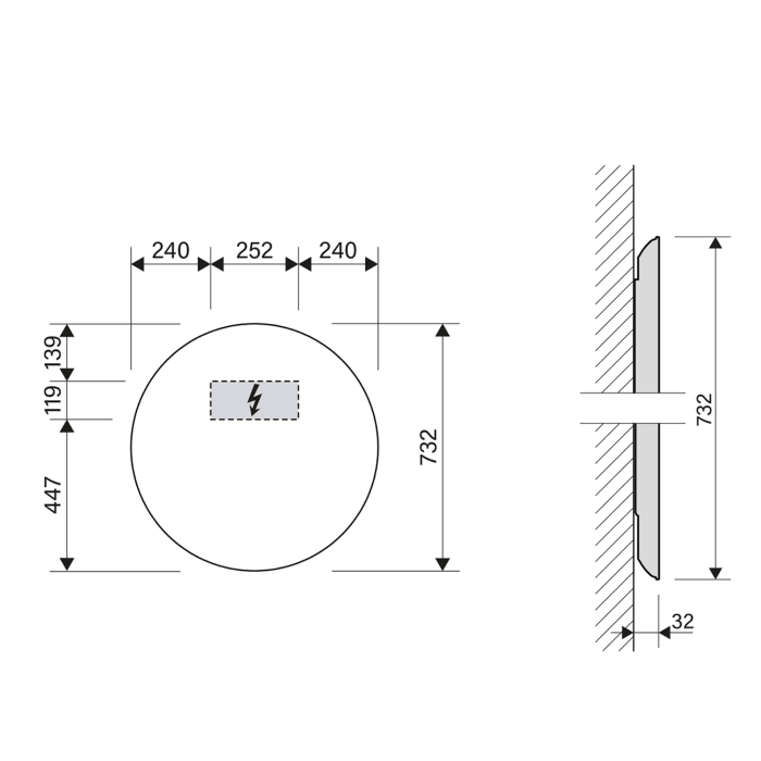 Schneider STYLE LED Lichtspiegel SLC1/SP 73/LED Ø 73 cm, 4000 K
