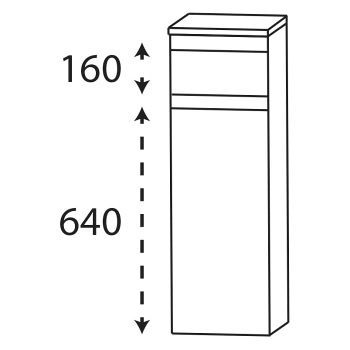 SCHÖNER WOHNEN-Kollektion Stockholm Highboard 30,2 x 89,6 cm mit 1 Schubkasten und 1 Tür, Anschlag links