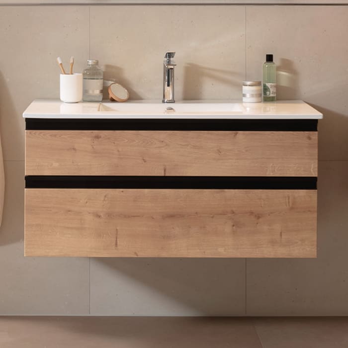 SCHÖNER WOHNEN-Kollektion Stockholm Keramikwaschtisch mit Unterschrank 102 cm