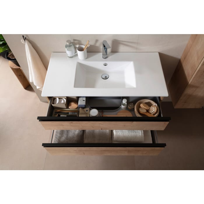 SCHÖNER WOHNEN-Kollektion Stockholm Keramikwaschtisch mit Unterschrank 102 cm