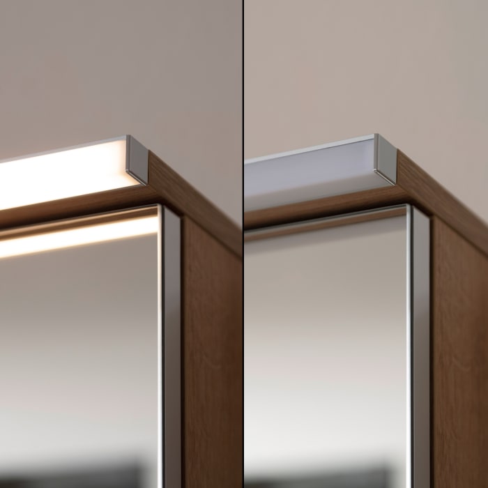 SCHÖNER WOHNEN-Kollektion Stockholm Badmöbelset aus Keramikwaschtisch mit Unterschrank und Spiegelschrank, Griff 352