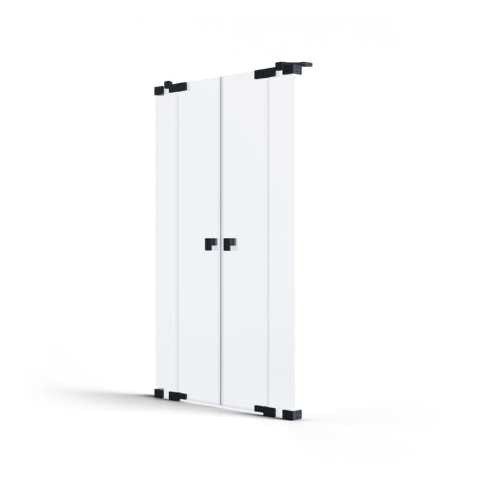 SCHÖNER WOHNEN-Kollektion FIT Pendeltür mit 2 festen Glaselementen in Nische 220 cm x 210 cm