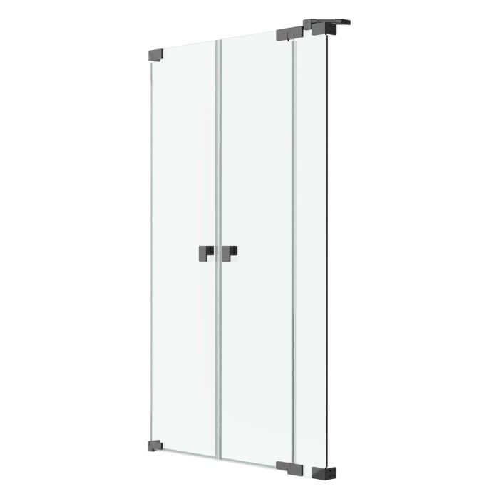 SCHÖNER WOHNEN-Kollektion FIT Pendeltür in Nische 200 x 210 cm mit festem Glaselement rechts, mit Temperdur-Beschichtung