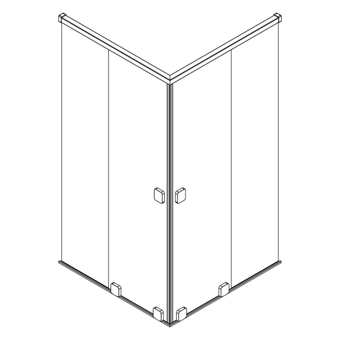 SCHÖNER WOHNEN-Kollektion FIT 2 Schiebetüren mit festem Glaselementen 200 x 200 x 210 cm