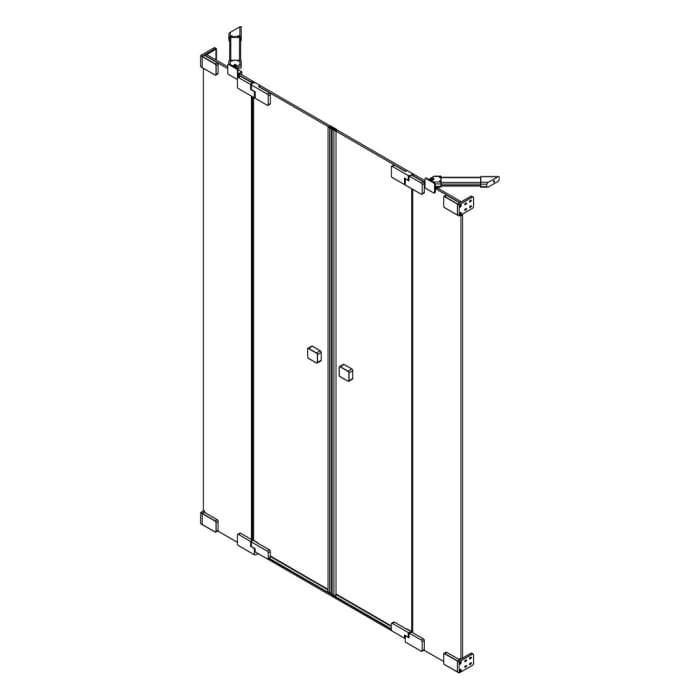 SCHÖNER WOHNEN-Kollektion FIT Pendeltür mit 2 festen Glaselementen in Nische 220 cm x 210 cm