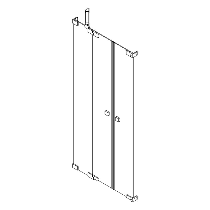 SCHÖNER WOHNEN-Kollektion FIT Pendeltür in Nische 200 x 210 cm mit festem Glaselement links, mit Temperdur-Beschichtung