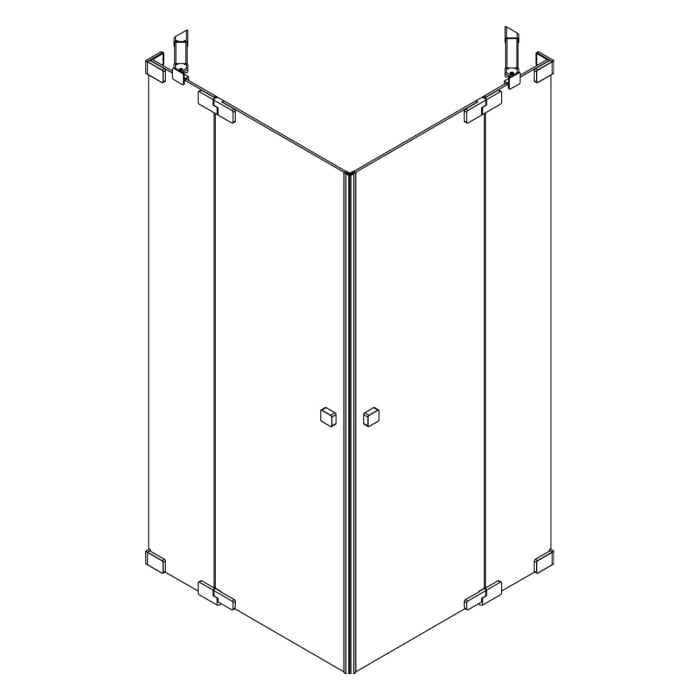 SCHÖNER WOHNEN-Kollektion FIT 2 Drehtüren mit 2 festen Glaselementen 140 x 140 x 210 cm