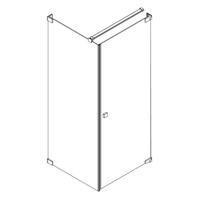 SCHÖNER WOHNEN-Kollektion FIT Drehtür mit Seitenwand 110 x 140 x 210 cm, Türanschlag rechts