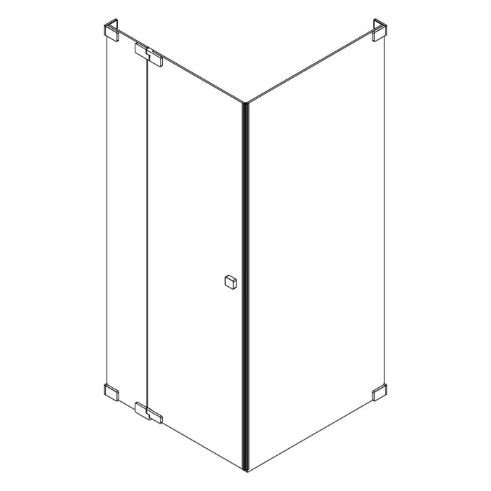 SCHÖNER WOHNEN-Kollektion FIT Drehtür mit festem Glaselement und Seitenwand 140 x 140 x 210 cm, Türanschlag links