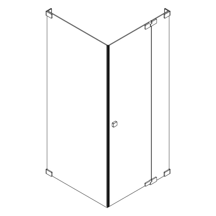 SCHÖNER WOHNEN-Kollektion FIT Drehtür mit festem Glaselement und Seitenwand 140 x 140 x 210 cm, mit Temperdur-Beschichtung, Türanschlag rechts