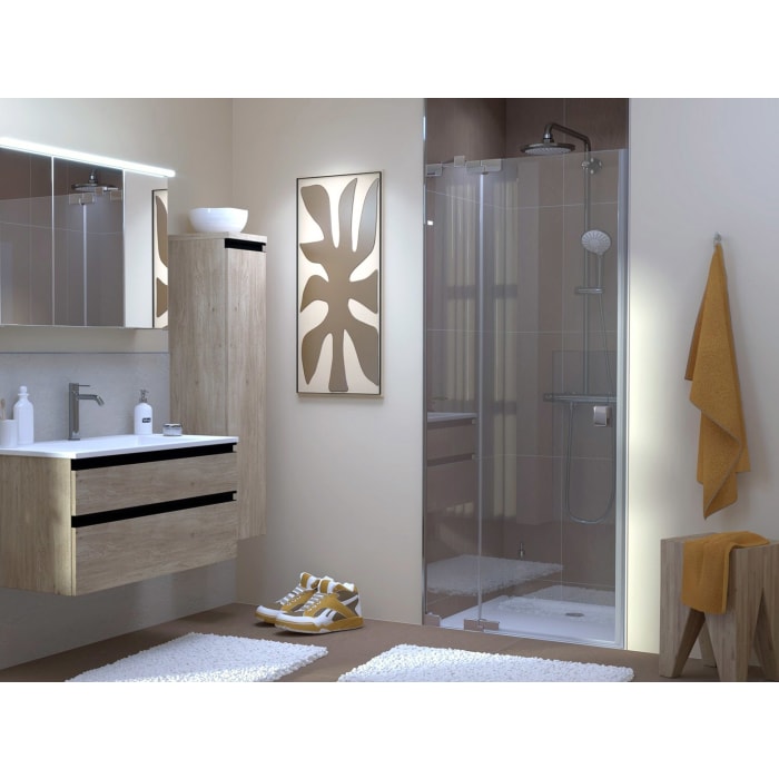 SCHÖNER WOHNEN-Kollektion FIT Nischentür mit festem Glaselement 140 x 210 cm, mit Temperdur-Beschichtung, Türanschlag links