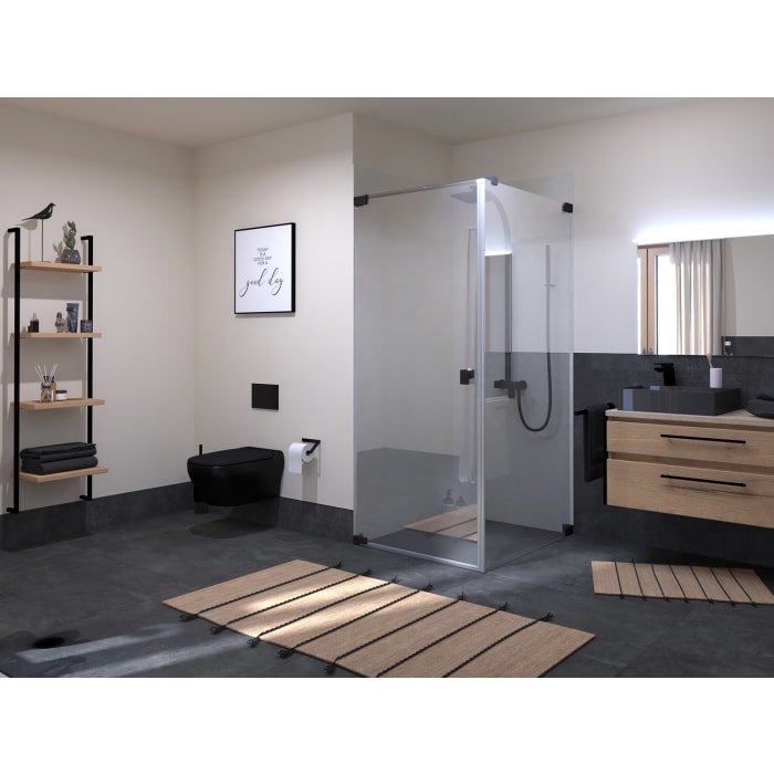 SCHÖNER WOHNEN-Kollektion FIT Drehtür mit Seitenwand 110 x 140 x 210 cm, Türanschlag links