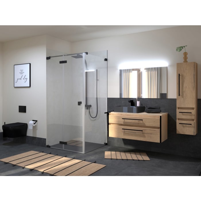 SCHÖNER WOHNEN-Kollektion FIT Drehfalttür mit Seitenwand 120 x 140 x 210 cm, Türanschlag links